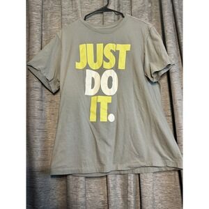 Nike The Nike Tee Just Do It Graphic T-Shirt Mens Large Gray Casual‎ Active